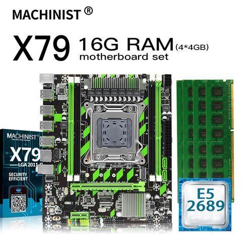 Десктопная материнская плата X79 LGA 2011 комплект с процессором Intel xeon E5 2689 и 16 Гб (4*4 Гб) DDR3 ОЗУ память материнская плата X79G ► Фото 1/6