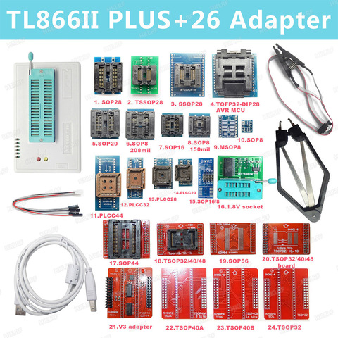 2022 новейший TL866II Plus универсальный оригинальный minipro программатор TL866 nand flash AVR PIC Bios USB программатор + 26 адаптеров ► Фото 1/6