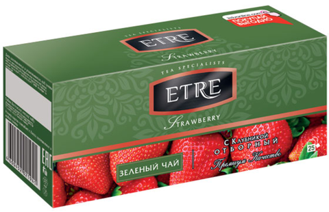 «ETRE», strawberry чай зеленый с клубникой, 25 пакетиков, 50 г ► Фото 1/1