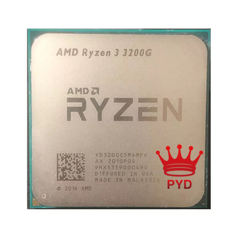 AMD Ryzen 3 3200G R3 3200G 3,6 ГГц четырехъядерный четырехпоточный процессор 65 Вт L3 = 4M YD3200C5M4MFH разъем AM4 ► Фото 1/1