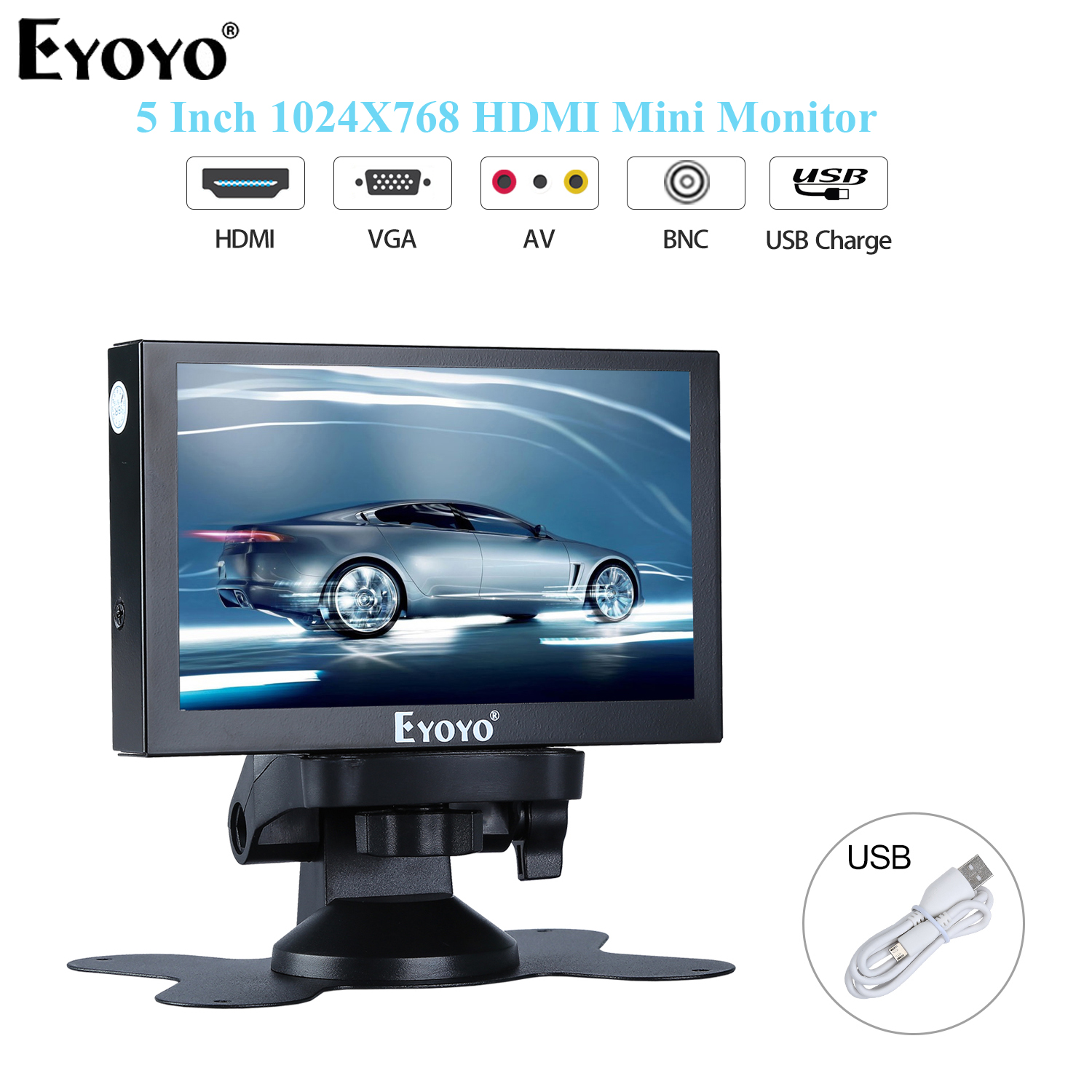 Мини-монитор Eyoyo S501H, 5,5 дюйма, HDMI, 1024X768, поддержка VGA, BNC,  AV, USB - История цены и обзор | Продавец AliExpress - Eyoyo LCD Monitor  Store | Alitools.io