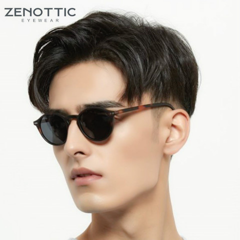 ZENOTTIC ретро маленькие круглые поляризационные солнцезащитные очки для мужчин и женщин, мужские легкие винтажные очки для вождения UV400, солнцезащитные очки Polaroid ► Фото 1/6