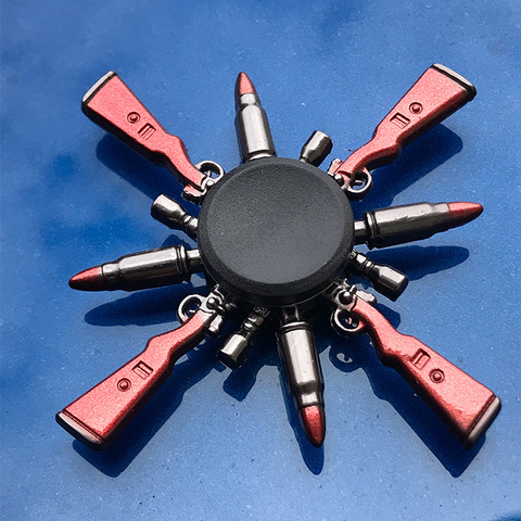 R118 подшипниковый Спиннер для взрослых, Gyro Sniper Tri Finger Spinner металлические игрушки для детей, вращающееся кольцо, дымовая бомба, форма сковороды ► Фото 1/6