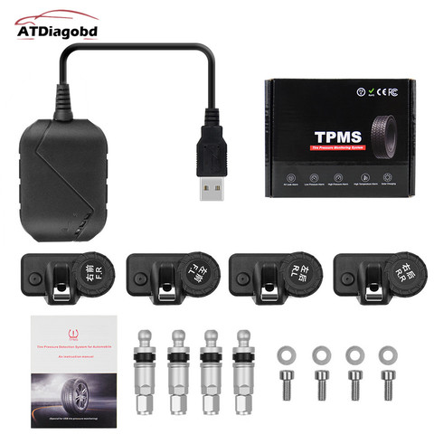 USB Android TPMS автомобильный датчик давления в шинах с 4 внешними датчиками 116 psi система мониторинга сигнализации 5 в Беспроводная передача TPMS ► Фото 1/6