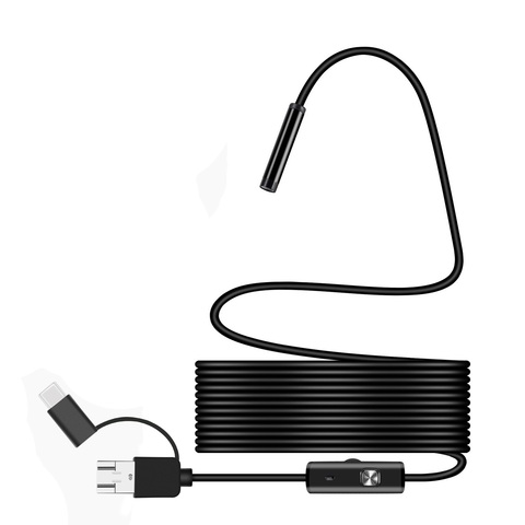 OD5.5mm Android USB Тип C эндоскоп Камера 1 м 3 м 5 м 7 м 10 м Гибкая Змея Жесткий провод Водонепроницаемый трубка для обследований Borescope Камера ► Фото 1/6