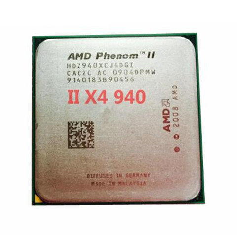 Бесплатная доставка, процессор Phenom II X4 940, 3,0 ГГц, 2 Мб кэш-памяти L2, HDZ940XCJ4DGI, четырехъядерный процессор, Разъем AM2 + X4 940, процессор для настольного компьютера, 125 Вт ► Фото 1/1