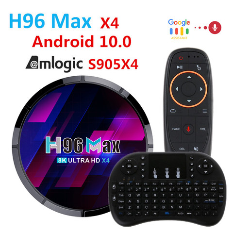 2022 H96 MAX X4 4G 64G Android 10 ТВ-приставка Amlogic S905X4 Wifi BT H.265 8K 24fps Youtube PK S905X3 X96 Max Plus умный медиаплеер ► Фото 1/6