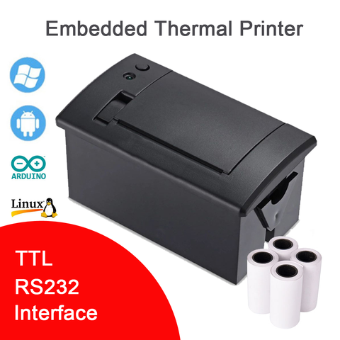 QR701 TTL RS232 принтер встроенный POS чековый принтер 58 мм ATM термальный билет микро панель USB Arduino Linux инженер кодирование ► Фото 1/6