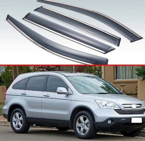 Для Honda CRV CR-V 2007 2008 2009 2010 2011 пластик внешний козырек вентиляционные Шторы окно Защита от солнца Дождь Отражатель 4 шт ► Фото 1/6