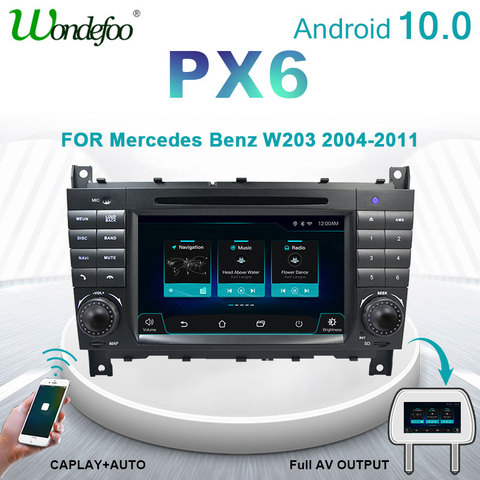 PX6 CAPLAY 2 DIN Android 10 магнитола автомобиль радио для Benz W203 W209 W219 W169 A160 C180 C200 C230 C240 CLK200 2DIN автомобильный аудио стерео DVD GPS ► Фото 1/6