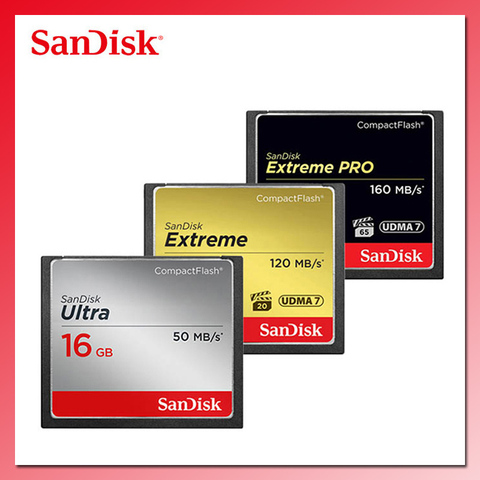 Карта памяти SanDisk 128 Гб 64 Гб компактная флеш-карта 32 Гб 16 Гб Extreme PRO CF карта Ultra или DSLR и HD видеокамера ► Фото 1/6