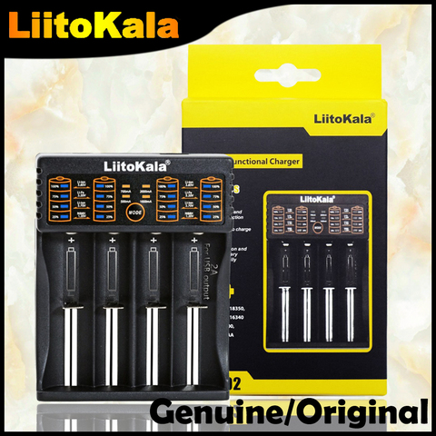 Liitokala Lii-100 Lii-202 Lii-402 Lii-PL4 1,2 В 3,7 В 3,2 В 3,85 В AA 18650 18350 26650 18350 Интеллектуальное зарядное устройство для литиевых аккумуляторов NiMH ► Фото 1/1