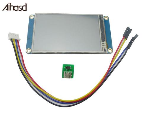 Сенсорный ЖК-дисплей Nextion, 3,2-дюймовый TFT 400X240 резистивный сенсорный экран, HMI ЖК-дисплей, TFT сенсорная панель для arduino TFT raspberry pi ► Фото 1/6
