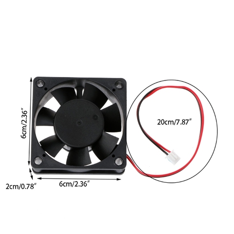 60 мм × 60 мм × 20 мм DC 12V 2-контактный кулер безщеточный осевой ПК Процессор чехол Вентилятор охлаждения 6020 40JB ► Фото 1/6