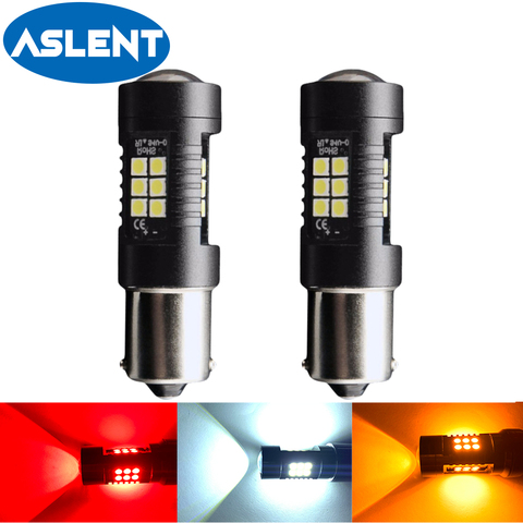 ASLENT 2x сигнальная лампа P21w Led Ba15s 1156 Py21w Bau15s лампы 3030SMD Canbus 1157 Led Bay15d P21/5 Вт поворотного тормоза запасной светильник 12V ► Фото 1/6