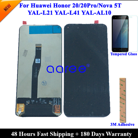 Оригинальный ЖК-дисплей для Huawei Honor 20, ЖК-дисплей для Honor 20 Pro, Nova 5T, сенсорный ЖК-экран с цифровым преобразователем в сборе ► Фото 1/3
