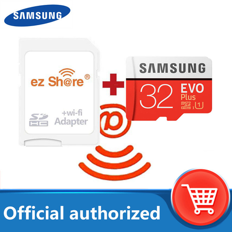 Беспроводной адаптер ez share с Wi-Fi + карта Micro SD Samsung EVO plus, класс 10, microsd, Wi-Fi, беспроводная TF-карта 32 ГБ, 64 ГБ, 128 ГБ, карта памяти ► Фото 1/6