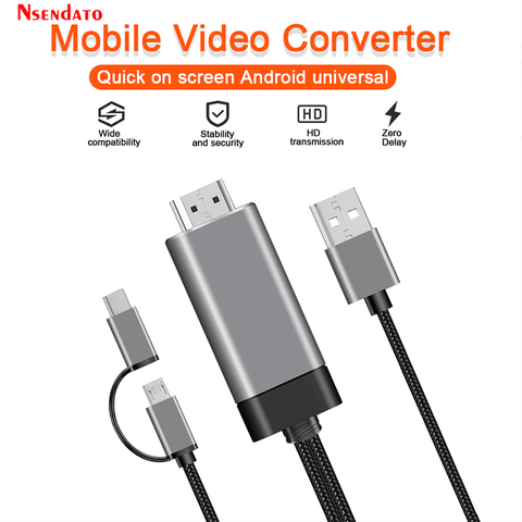 Экран Mira LD29 провод HDMI потоковый дисплей TV Stick Dongle USB Type C кабель Plug Play зеркальный экран для Android HD TV ► Фото 1/6