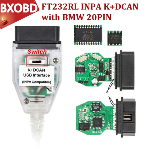 Сканер INPA K Dcan FT232RL с переключателем, интерфейсный кабель INPA K + Can для BMW INPA K + Dcan OBD2 сканер ► Фото 1/5