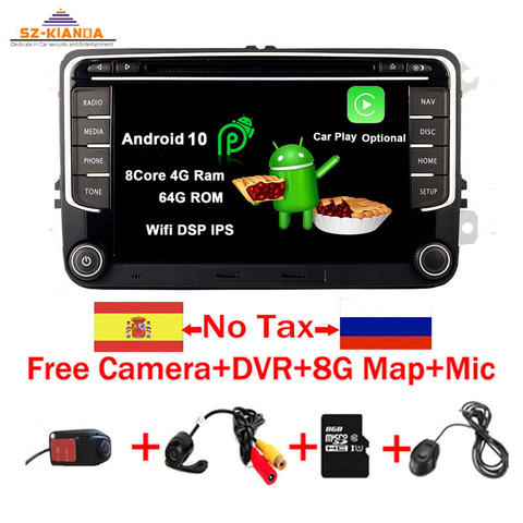 Автомобильный радиоприемник RCD360 RNS 510 RCD330 Android 10 для VW Golf 5 6 Jetta MK5 MK6 Tiguan CC Polo Passat 6 Wifi 3G GPS Bluetooth Playstore ► Фото 1/6