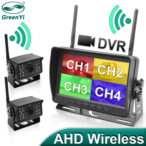 GreenYi Беспроводной AHD 7 дюймовый DVR автомобиля монитор 720P Высокое разрешение Ночное видение обратный резервный Регистраторы Wi-Fi Камера для автобус, автомобиль, грузовик ► Фото 1/6