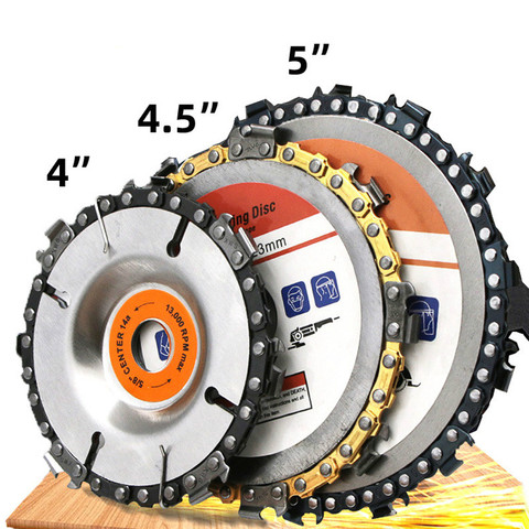 Цепная шлифовальная машина, 4 дюйма, 4,5 дюйма, 5 дюймов, диск для деревообработки, цепная пластина, инструмент для резьбы по дереву, диск для уг... ► Фото 1/4