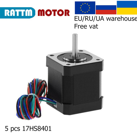 RU/мкА/EU корабль 5 шт 3D принтер аксессуары Nema 17 шаговый двигатель 17HS8401 двухфазный четырехпроводной 48 мм высота двигатель гравировальной машины ► Фото 1/6