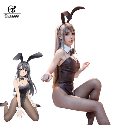 Костюм для косплея ROLECOS Seishun Buta Yarou wa Bunny Girl Senpai no Yume wo Minai, сексуальный женский комбинезон для косплея Mai Sakurajima ► Фото 1/6