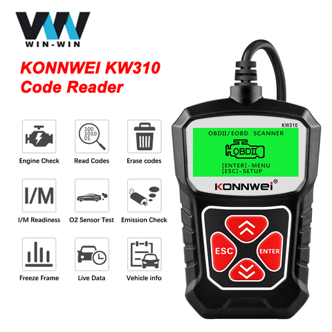 KONNWEI KW310 OBD2 инструмент для диагностического сканирования автомобиля автомобильный код считыватель штрих-кода с Русский OBD 2 сканер авто инструменты PK ELM 327 в 1 5 AS100 ► Фото 1/6