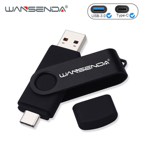 WANSENDA USB флеш-накопитель 2 в 1 USB 3,0 и Type C OTG, флеш-накопитель 32 Гб 64 Гб 128 ГБ 256 ГБ 512 ГБ, высокоскоростной USB-накопитель ► Фото 1/6