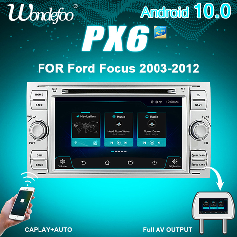 Автомагнитола 2 din андроид PX6 2 DIN Android 10 Магнитола автомобильное радио для Ford Mondeo S-max Focus C-MAX Galaxy Fiesta transit Fusion Connect kuga 2DIN Авто аудио GPS ► Фото 1/6