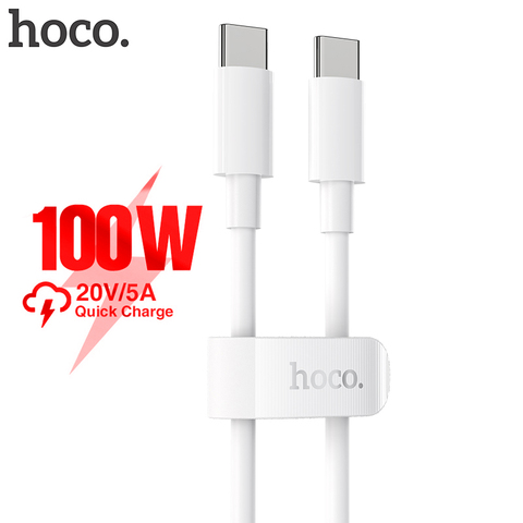 HOCO 100 Вт USB C к USB Type C кабель 5A 100 Вт PD Быстрая зарядка для Macbook iPad поддержка быстрой зарядки для Samsung S20 Xiaomi 10 Pro ► Фото 1/6