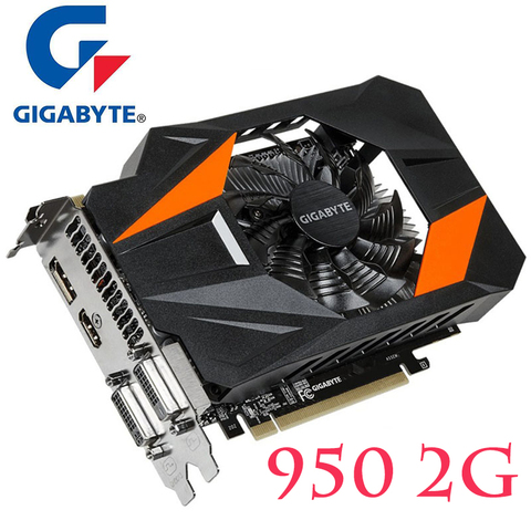 Оригинальные видеокарты GIGABYTE GTX950 2 Гб 128Bit GDDR5 графические карты для nVIDIA VGA карты Geforce GTX 950 950-2G GTX 750 Ti б/у ► Фото 1/6