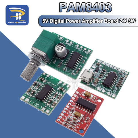 Модуль цифрового усилителя мощности PAM8403, миниатюрная Плата усилителя мощности класса D, 2*3 Вт, высокая мощность 2,5 ~ 5 В, источник питания USB ► Фото 1/6