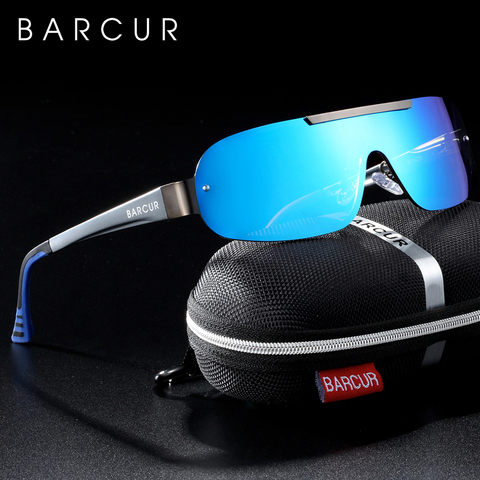 Мужские Солнцезащитные очки-авиаторы BARCUR, поляризационные очки из алюминиево-магниевого сплава, степень защиты UV400 ► Фото 1/6
