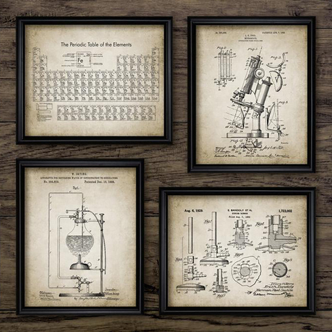 Винтажные постеры с химическим элементом, настенные картины с принтом Science, периодическое изображение стола, химическое искусство, холщова... ► Фото 1/6