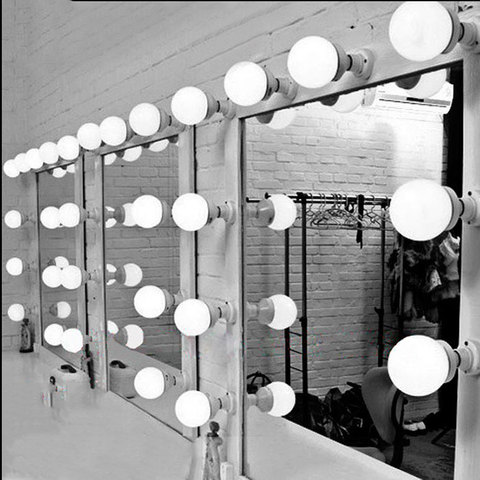 Приглушаемый светодиодный светильник для зеркала для туалетного столика, Белый настенный светильник E27 с диммером, светильник для туалетно... ► Фото 1/6