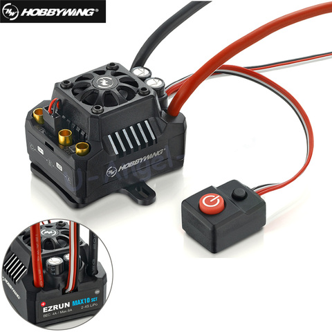 Hobbywing EZRUN Max10 120A ESC водонепроницаемый бесщеточный ESC 1/10 SCT RC Hobby Truck MAX10-SCT 120A ► Фото 1/6