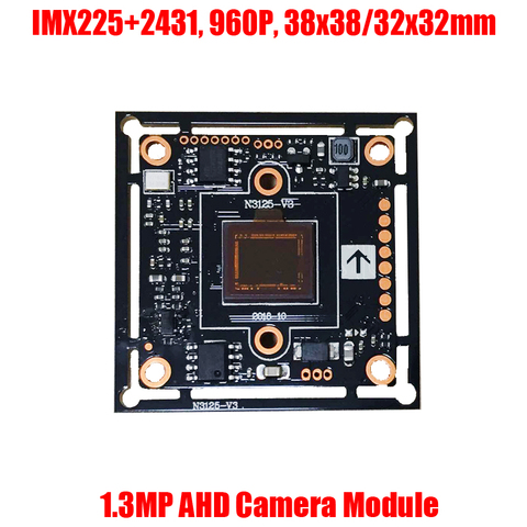 Модуль камеры 1280x960 1.3MP AHD CCTV IMX225 CMOS датчик NVP2431H ISP 960P 1200TVL аналоговая HD печатная плата 38x38 мм 32x32 мм ► Фото 1/6