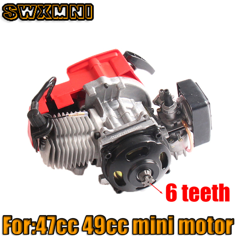 Мотоцикл 47cc 49cc 2 нажимом запуска двигателя для 2-х тактный мини карманный велосипед Go Kart Байк Бензин Скутер ATV Карманный велосипед мотор ► Фото 1/6