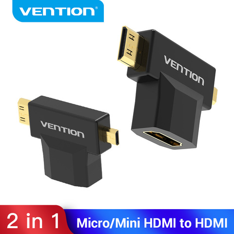 Адаптер Vention Micro HDMI 1080P HD Micro Mini HDMI штекер на HDMI Разъем конвертер для Raspberry Pi 4 камеры HDMI Mini ► Фото 1/6