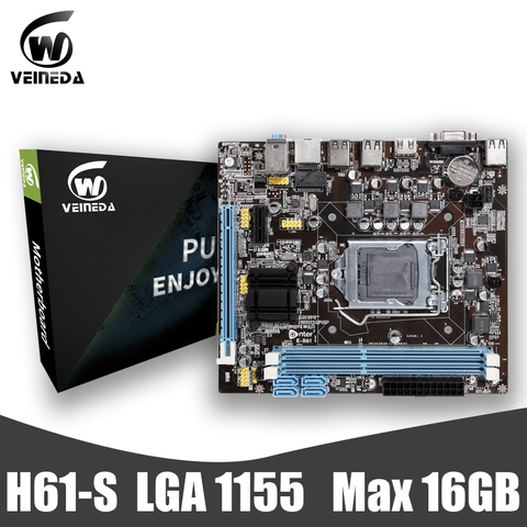 Материнская плата VEINEDA H61 LGA 1155 для Intel H61-S DDR3 ПАМЯТЬ двухканальная 16 Гб десктопная материнская плата LGA1155 для I3 I5 I7 ► Фото 1/6