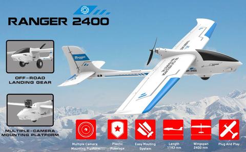 Volantex Ranger 2400 5 канальный FPV Самолет с разметкой крыльев 2,4 метра и монтажной платформой с несколькими камерами (757-9) PNP ► Фото 1/5