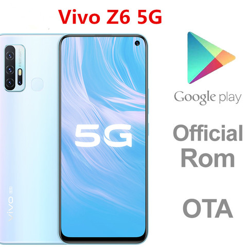 DHL Быстрая доставка Vivo Z6 5G смартфон с распознаванием отпечатков пальцев лица Snapdragon 76 5G 48.0MP + 8.0MP + 2.0MP + 2.0MP + 16.0MP 6,57 