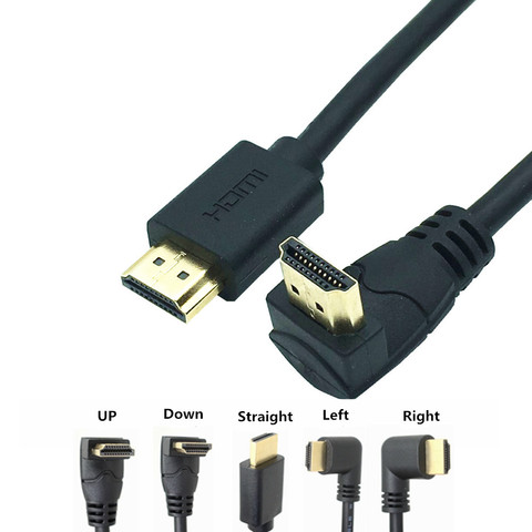 4K HDMI 2,0 кабель с углом обзора 90/270 градусов, кабель HDMI к HDMI 2K * 4K 0,15 м 0,6 м 1,8 м 1080P 3D для ТВ, ПК, проектора, PS3, PS4 ► Фото 1/6