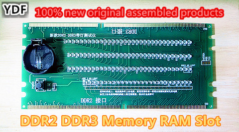 Новинка 100%, настольный тестер слотов для оперативной памяти DDR2 DDR3 со светодиодный Ной подсветкой, тестер слотов DDR2 DDR3 для настольной материнской платы ► Фото 1/3