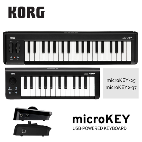 Korg microKEY25 USB MIDI-контроллер клавиатуры, мощный, с USB-разъемом, контроллер, синтезатор, кабельный барабан, электрическое цифровое пианино, iPad, mac, ПК ► Фото 1/1