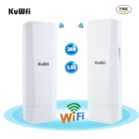 KuWFi открытый 5,8G Wifi роутер 900 Мбит/с беспроводной мост Wi-Fi ретранслятор 3-5 км широкий диапазон Wifi покрытие 14dBi антенна с высоким коэффициентом ... ► Фото 1/6