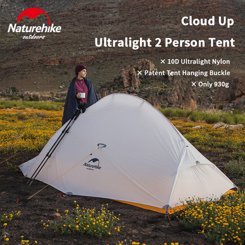 Naturehike 10D Cloud up UL2 Ultralight 930g палатка для кемпинга портативная наружная Водонепроницаемая 2 Мужская палатка ► Фото 1/6