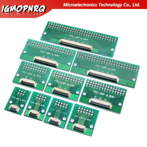 Плоская кабельная трансферная пластина FPC/FFC напрямую вставляется «сделай сам», разъем с расстоянием 0,5 мм, 6P/8P/10P/20P/30P/40P/60P ► Фото 1/1